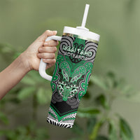Aotearoa Iwi Ngai Tahu Personalised Tumbler With Handle Maori Kowhaiwhai Pattern LT19 - Polynesian Pride