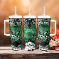 Aotearoa Iwi Ngai Tahu Personalised Tumbler With Handle Maori Kowhaiwhai Pattern LT19 - Polynesian Pride