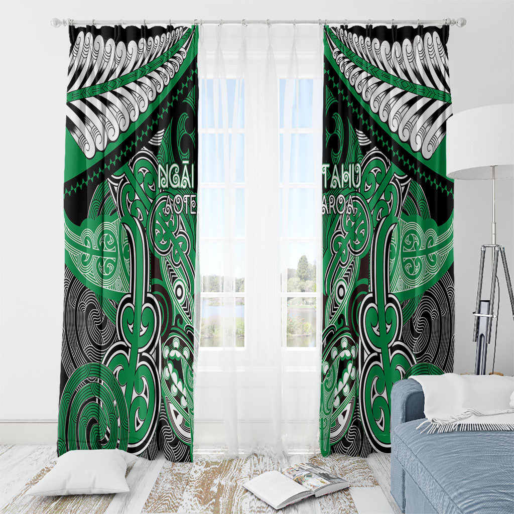 Aotearoa Iwi Ngai Tahu Window Curtain Maori Kowhaiwhai Pattern LT19 - Polynesian Pride