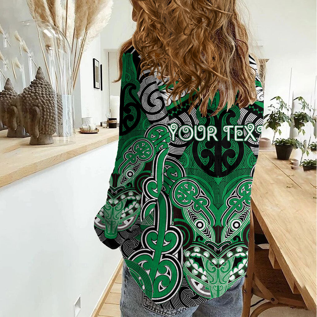 Aotearoa Iwi Ngai Tahu Personalised Women Casual Shirt Maori Kowhaiwhai Pattern LT19 - Polynesian Pride