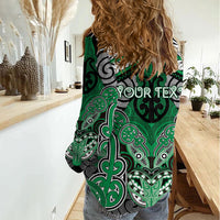 Aotearoa Iwi Ngai Tahu Personalised Women Casual Shirt Maori Kowhaiwhai Pattern LT19 - Polynesian Pride