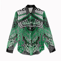 Aotearoa Iwi Ngai Tahu Personalised Women Casual Shirt Maori Kowhaiwhai Pattern LT19 - Polynesian Pride