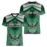 Aotearoa Iwi Ngai Tahu Personalised Women V-Neck T-Shirt Maori Kowhaiwhai Pattern LT19 - Polynesian Pride