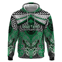 Aotearoa Iwi Ngai Tahu Personalised Zip Hoodie Maori Kowhaiwhai Pattern LT19 Pullover Hoodie Green - Polynesian Pride