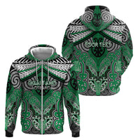 Aotearoa Iwi Ngai Tahu Personalised Zip Hoodie Maori Kowhaiwhai Pattern LT19 - Polynesian Pride