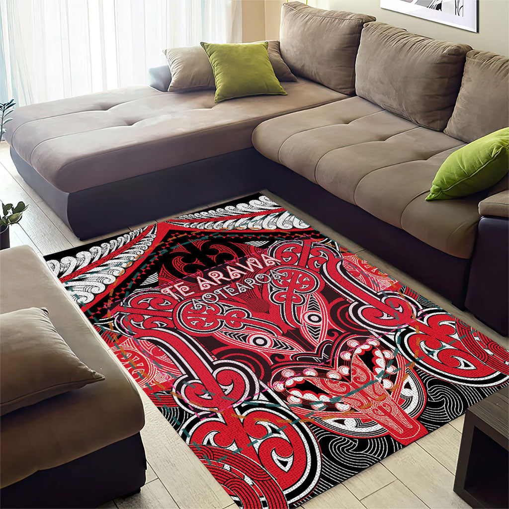 Aotearoa Iwi Te Arawa Area Rug Maori Kowhaiwhai Pattern LT19 - Polynesian Pride
