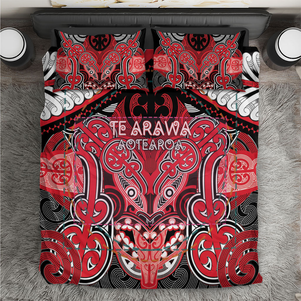 Aotearoa Iwi Te Arawa Bedding Set Maori Kowhaiwhai Pattern LT19 Red - Polynesian Pride