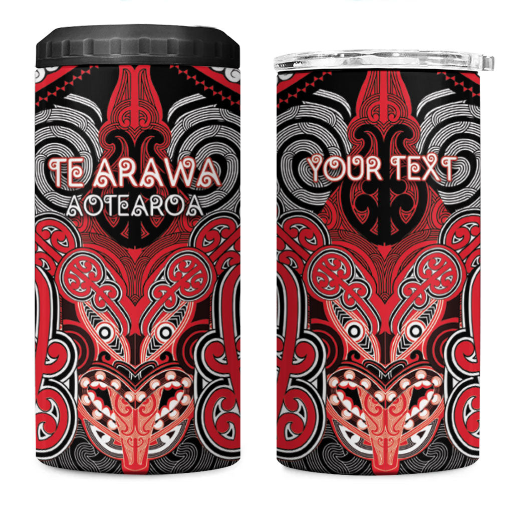 Aotearoa Iwi Te Arawa Personalised 4 in 1 Can Cooler Tumbler Maori Kowhaiwhai Pattern LT19 One Size: 16 oz Red - Polynesian Pride