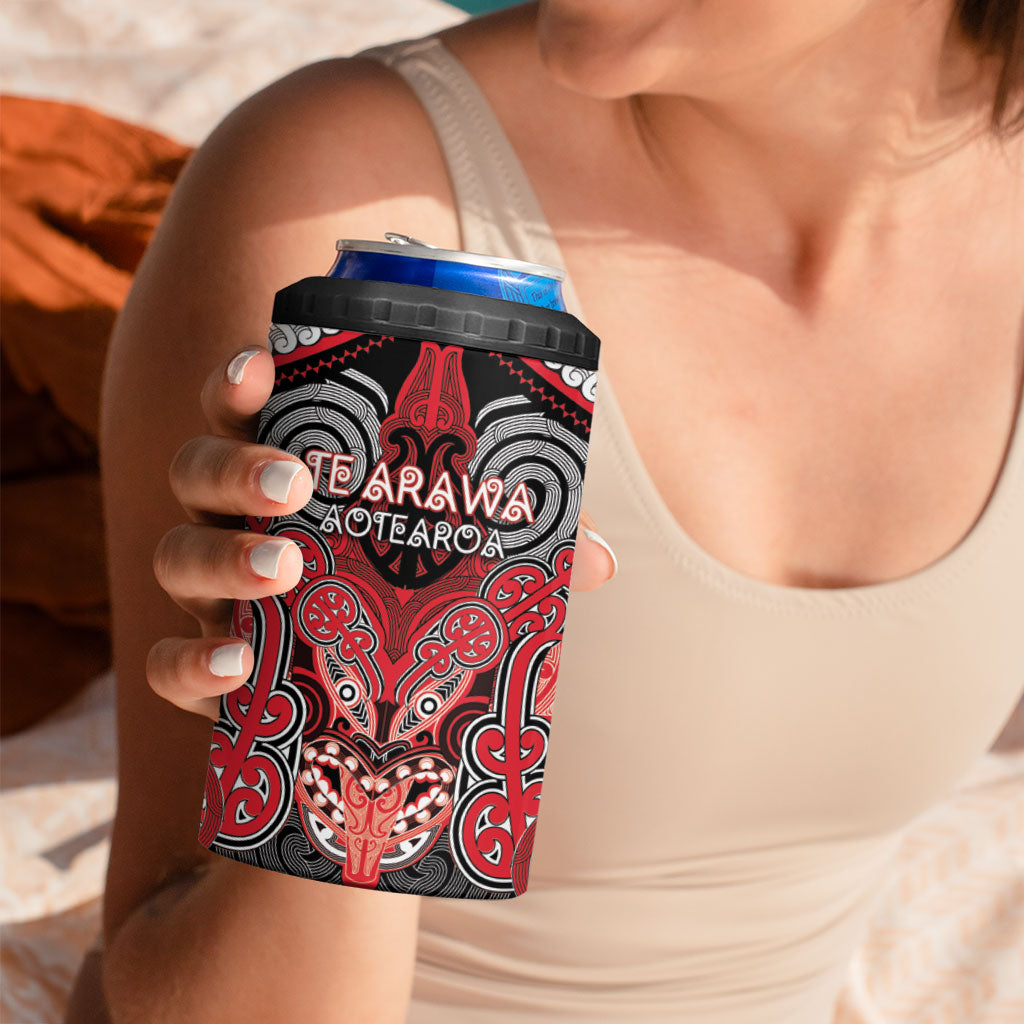 Aotearoa Iwi Te Arawa Personalised 4 in 1 Can Cooler Tumbler Maori Kowhaiwhai Pattern LT19 - Polynesian Pride
