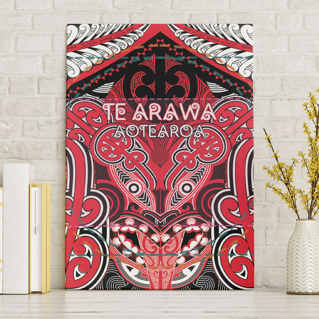 Aotearoa Iwi Te Arawa Canvas Wall Art Maori Kowhaiwhai Pattern LT19 Without Frame Red - Polynesian Pride