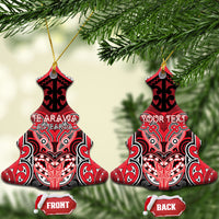 Aotearoa Iwi Te Arawa Personalised Ceramic Ornament Maori Kowhaiwhai Pattern LT19 Christmas Tree Red - Polynesian Pride