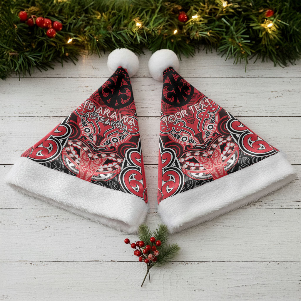 Aotearoa Iwi Te Arawa Personalised Christmas Santa Hat Maori Kowhaiwhai Pattern LT19 - Polynesian Pride
