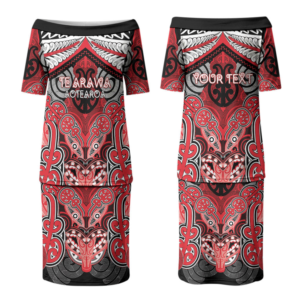 Aotearoa Iwi Te Arawa Personalised Couples Matching Puletasi and Hawaiian Shirt Maori Kowhaiwhai Pattern LT19 - Polynesian Pride