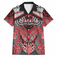 Aotearoa Iwi Te Arawa Personalised Hawaiian Shirt Maori Kowhaiwhai Pattern LT19 Red - Polynesian Pride