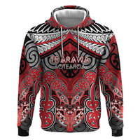 Aotearoa Iwi Te Arawa Personalised Hoodie Maori Kowhaiwhai Pattern LT19 Pullover Hoodie Red - Polynesian Pride