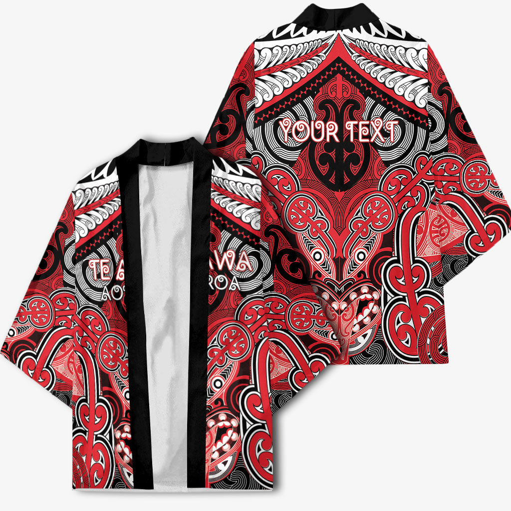 Aotearoa Iwi Te Arawa Personalised Kimono Maori Kowhaiwhai Pattern LT19 - Polynesian Pride