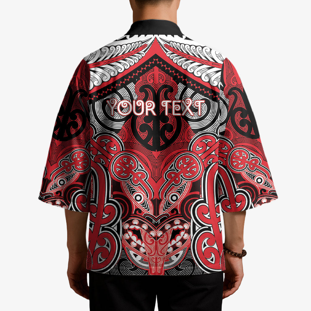 Aotearoa Iwi Te Arawa Personalised Kimono Maori Kowhaiwhai Pattern LT19 - Polynesian Pride