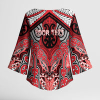 Aotearoa Iwi Te Arawa Personalised Kimono Sleeve Blouse Maori Kowhaiwhai Pattern LT19 - Polynesian Pride