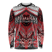 Aotearoa Iwi Te Arawa Personalised Long Sleeve Shirt Maori Kowhaiwhai Pattern LT19 Unisex Red - Polynesian Pride