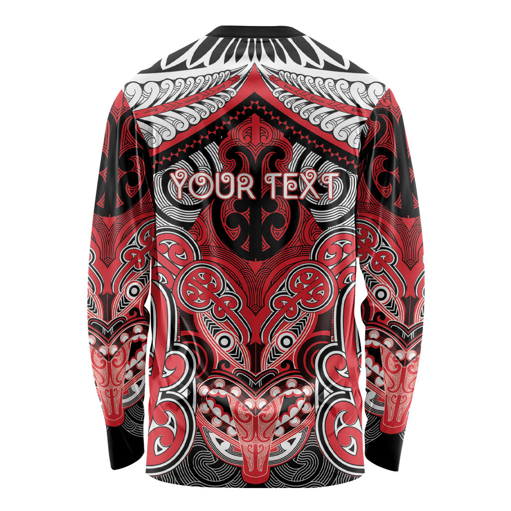 Aotearoa Iwi Te Arawa Personalised Long Sleeve Shirt Maori Kowhaiwhai Pattern LT19 - Polynesian Pride