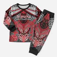 Aotearoa Iwi Te Arawa Personalised Christmas Pajama Set Maori Kowhaiwhai Pattern LT19 Men Red - Polynesian Pride