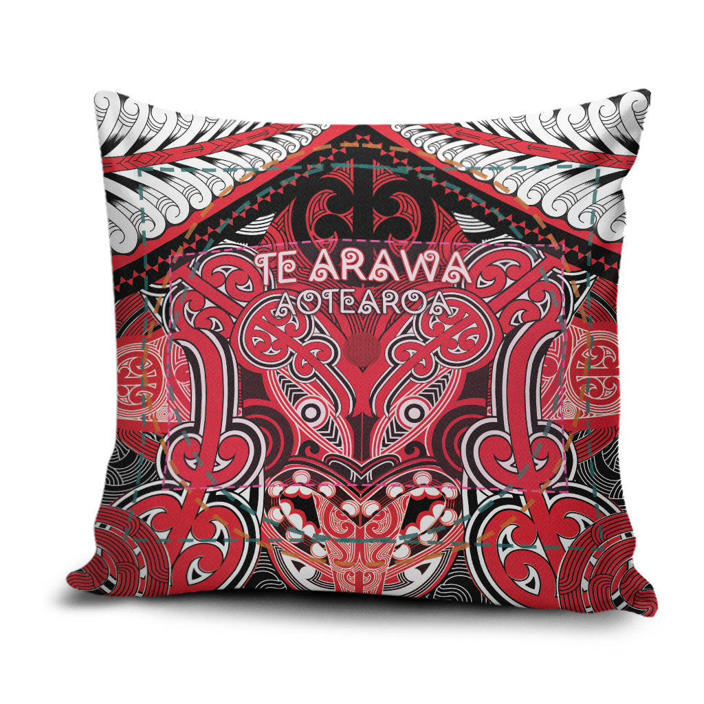 Aotearoa Iwi Te Arawa Pillow Cover Maori Kowhaiwhai Pattern LT19 Red - Polynesian Pride