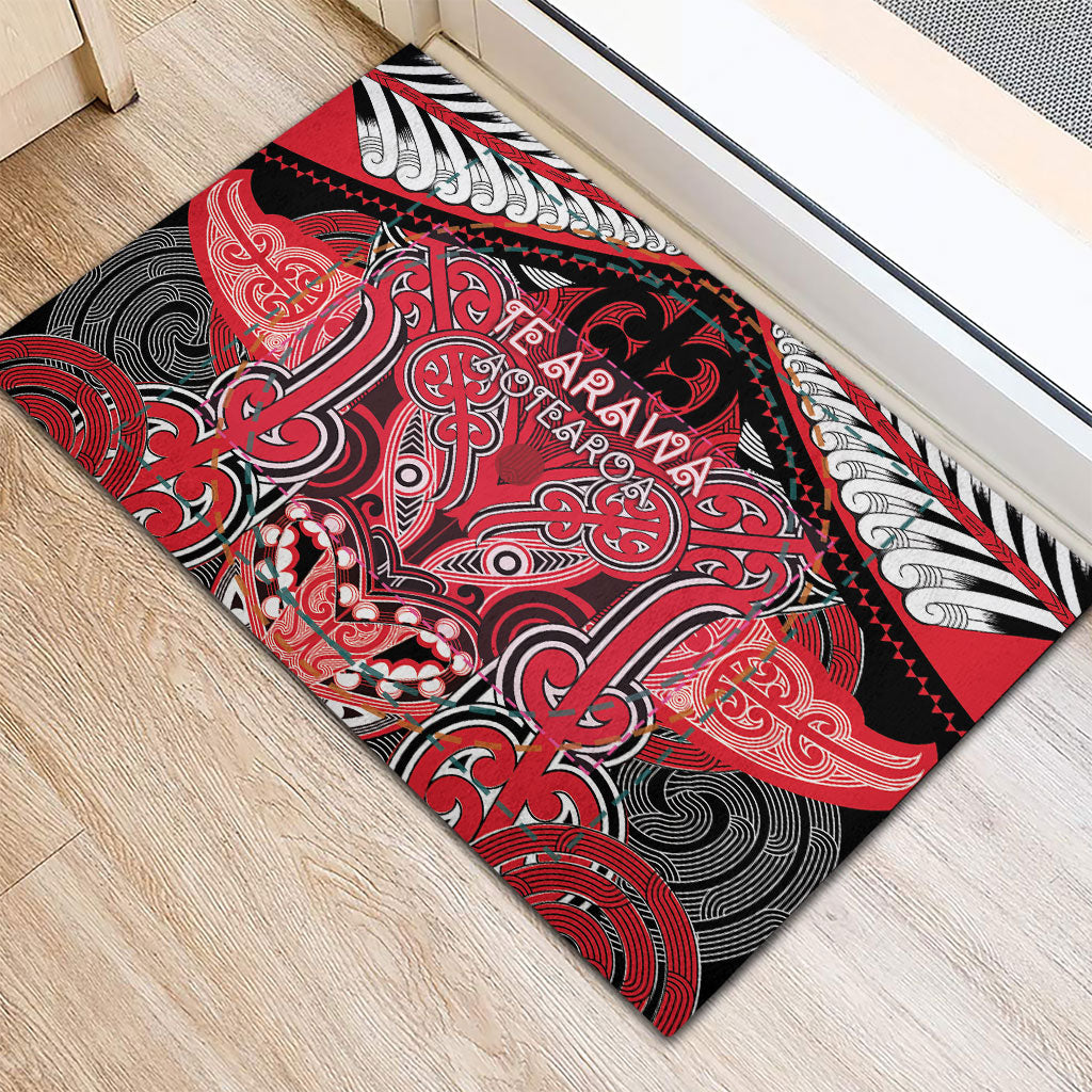 Aotearoa Iwi Te Arawa Rubber Doormat Maori Kowhaiwhai Pattern LT19 - Polynesian Pride