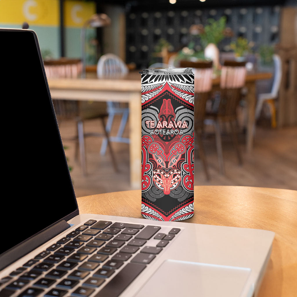 Aotearoa Iwi Te Arawa Personalised Skinny Tumbler Maori Kowhaiwhai Pattern LT19 - Polynesian Pride