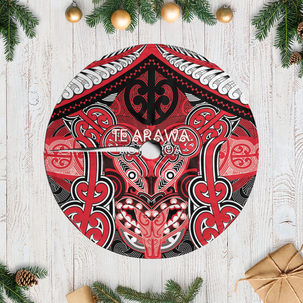 Aotearoa Iwi Te Arawa Tree Skirt Maori Kowhaiwhai Pattern LT19 Casual Red - Polynesian Pride