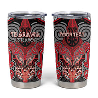 Aotearoa Iwi Te Arawa Personalised Tumbler Cup Maori Kowhaiwhai Pattern LT19 Red - Polynesian Pride
