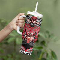 Aotearoa Iwi Te Arawa Personalised Tumbler With Handle Maori Kowhaiwhai Pattern LT19 - Polynesian Pride