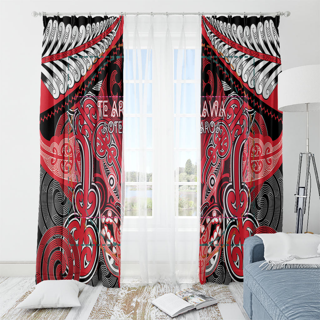 Aotearoa Iwi Te Arawa Window Curtain Maori Kowhaiwhai Pattern LT19 - Polynesian Pride