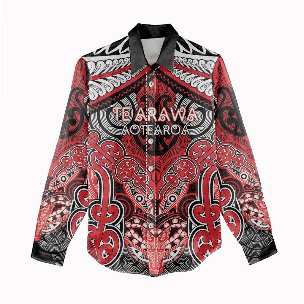 Aotearoa Iwi Te Arawa Personalised Women Casual Shirt Maori Kowhaiwhai Pattern LT19 - Polynesian Pride