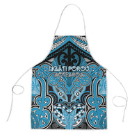 Aotearoa Iwi Ngati Porou Apron Maori Kowhaiwhai Pattern LT19 Blue - Polynesian Pride