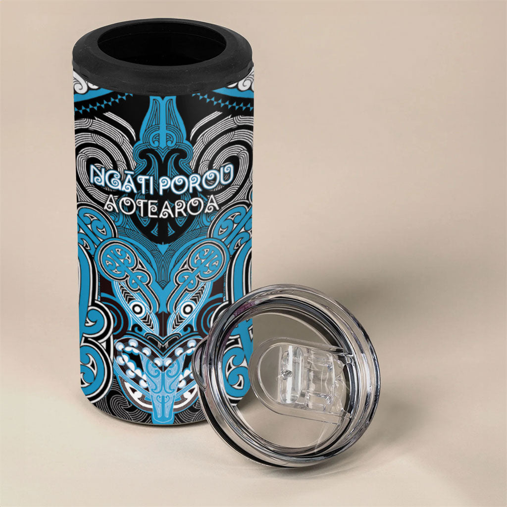 Aotearoa Iwi Ngati Porou Personalised 4 in 1 Can Cooler Tumbler Maori Kowhaiwhai Pattern LT19 - Polynesian Pride