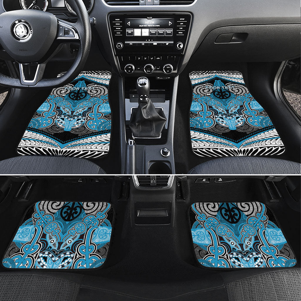 Aotearoa Iwi Ngati Porou Personalised Car Mats Maori Kowhaiwhai Pattern LT19 Set 4pcs Blue - Polynesian Pride