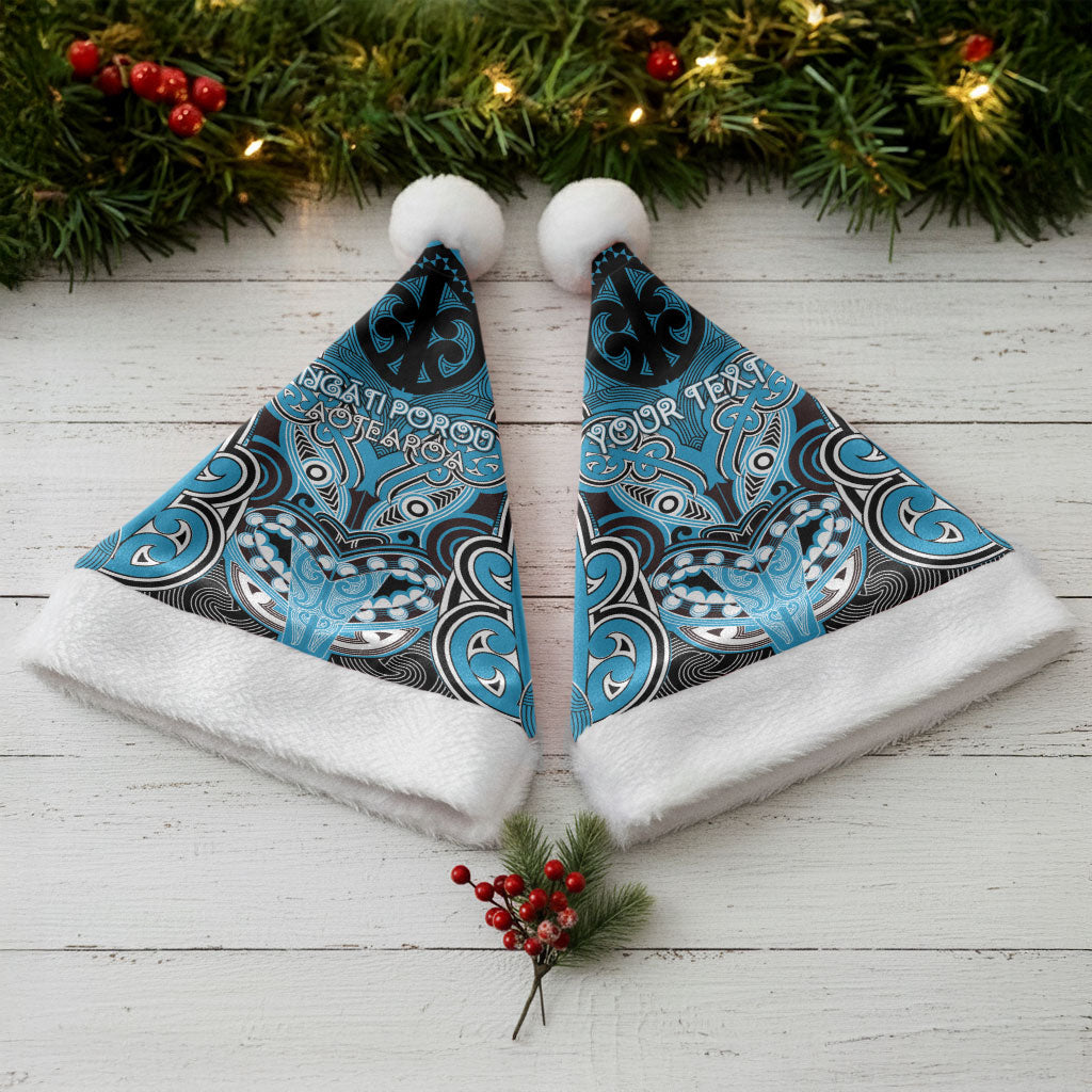 Aotearoa Iwi Ngati Porou Personalised Christmas Santa Hat Maori Kowhaiwhai Pattern LT19 - Polynesian Pride