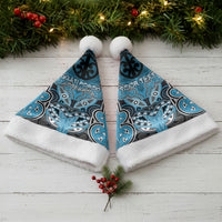 Aotearoa Iwi Ngati Porou Personalised Christmas Santa Hat Maori Kowhaiwhai Pattern LT19 - Polynesian Pride