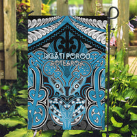 Aotearoa Iwi Ngati Porou Garden Flag Maori Kowhaiwhai Pattern LT19 Garden Flag Blue - Polynesian Pride