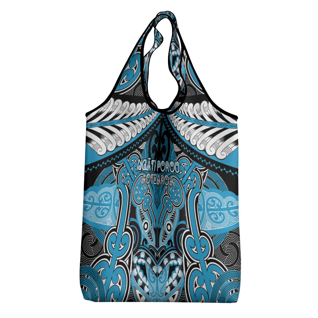 Aotearoa Iwi Ngati Porou Grocery Bag Maori Kowhaiwhai Pattern LT19 - Polynesian Pride