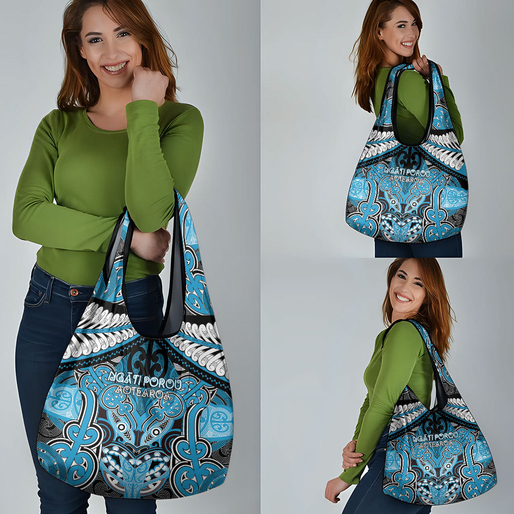 Aotearoa Iwi Ngati Porou Grocery Bag Maori Kowhaiwhai Pattern LT19 - Polynesian Pride