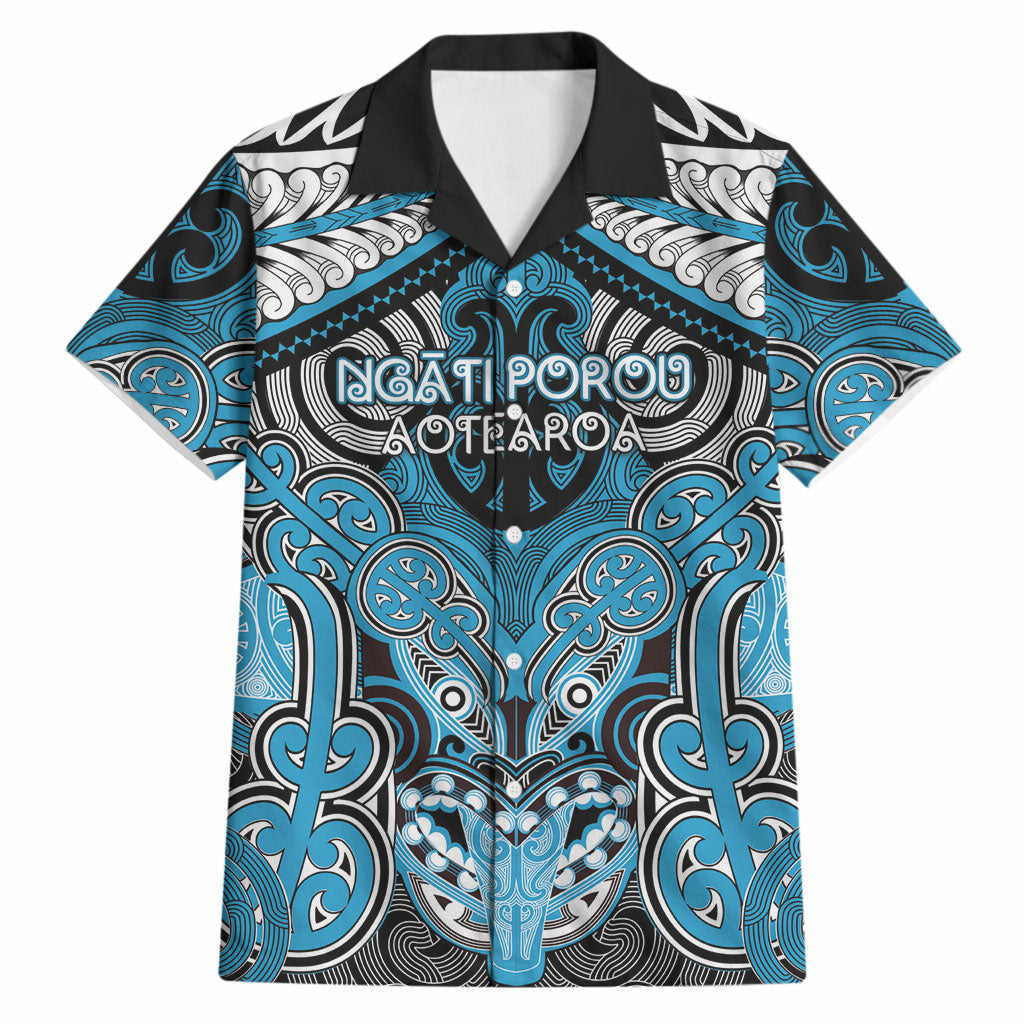 Aotearoa Iwi Ngati Porou Personalised Hawaiian Shirt Maori Kowhaiwhai Pattern LT19 Blue - Polynesian Pride