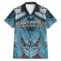 Aotearoa Iwi Ngati Porou Personalised Hawaiian Shirt Maori Kowhaiwhai Pattern LT19 Blue - Polynesian Pride