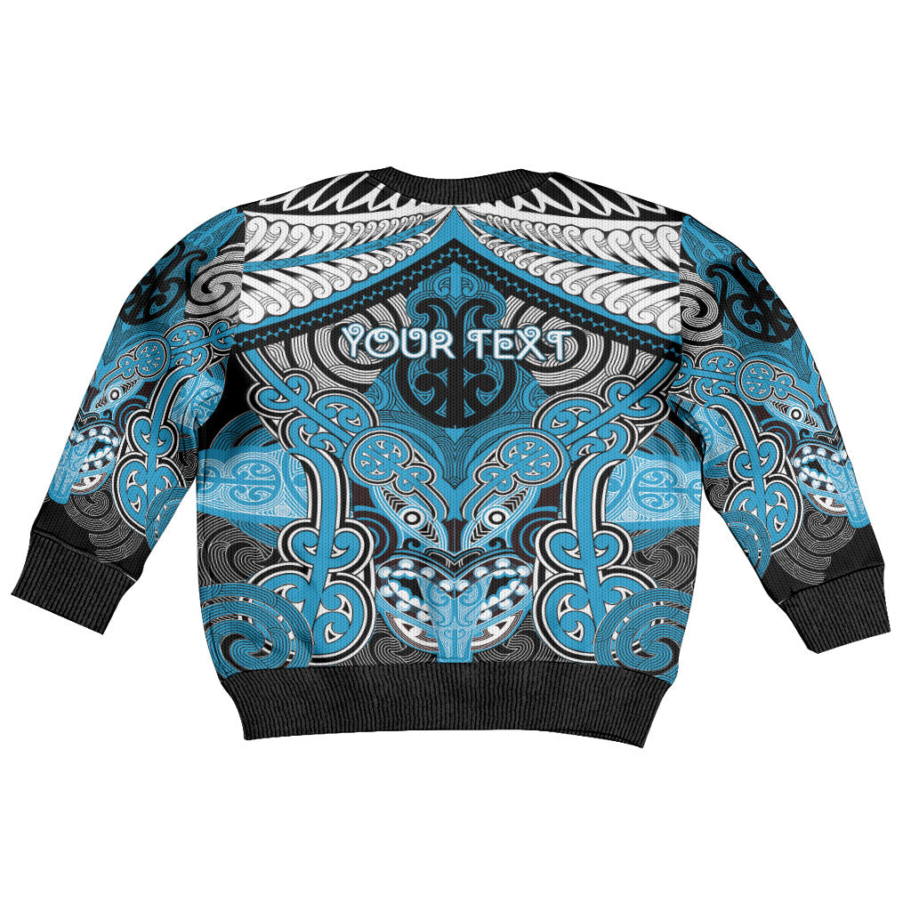 Aotearoa Iwi Ngati Porou Personalised Kid Ugly Christmas Sweater Maori Kowhaiwhai Pattern LT19 - Polynesian Pride