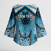 Aotearoa Iwi Ngati Porou Personalised Kimono Sleeve Blouse Maori Kowhaiwhai Pattern LT19 - Polynesian Pride