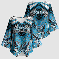 Aotearoa Iwi Ngati Porou Personalised Kimono Sleeve Blouse Maori Kowhaiwhai Pattern LT19 - Polynesian Pride