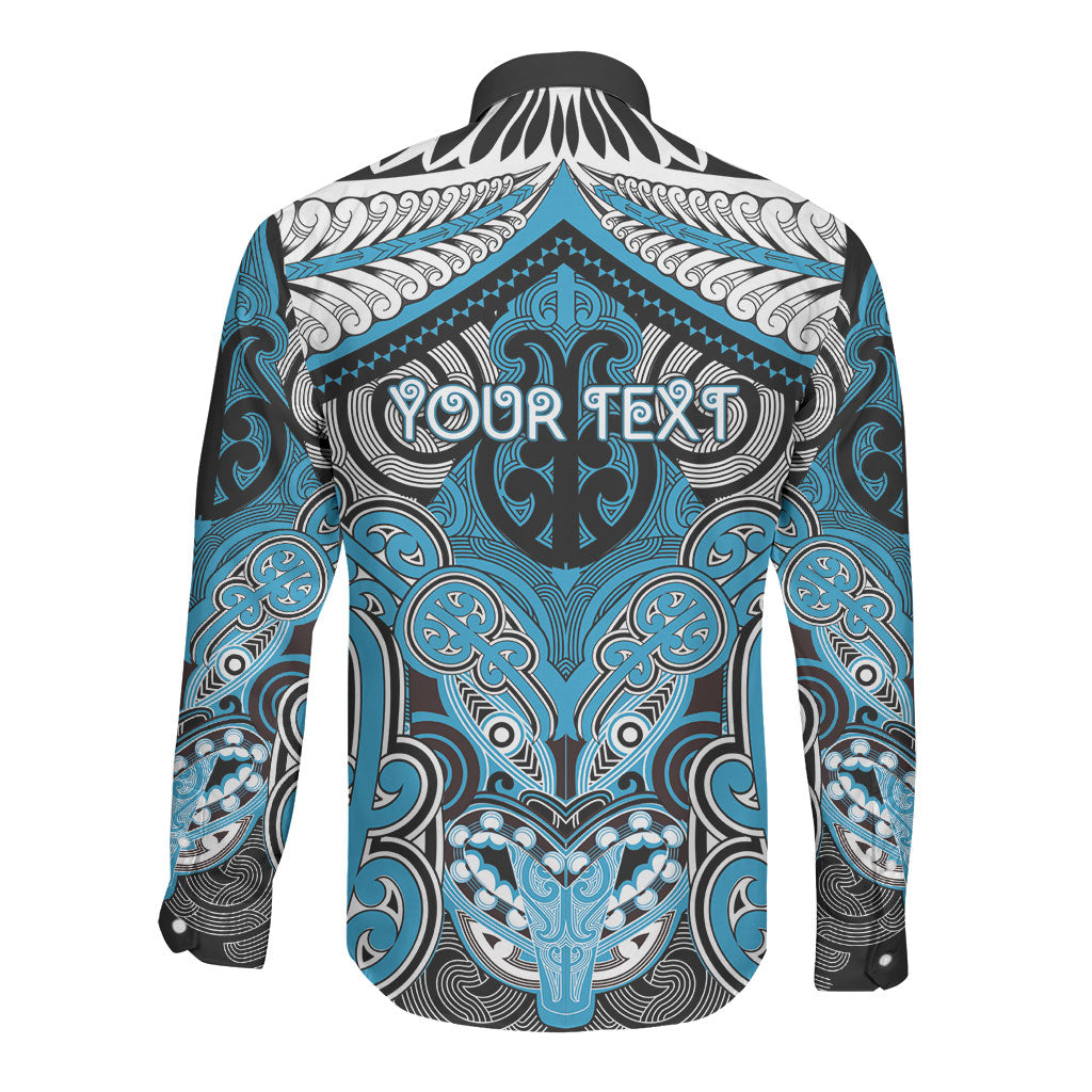 Aotearoa Iwi Ngati Porou Personalised Long Sleeve Button Shirt Maori Kowhaiwhai Pattern LT19 - Polynesian Pride