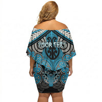 Aotearoa Iwi Ngati Porou Personalised Off Shoulder Short Dress Maori Kowhaiwhai Pattern LT19 - Polynesian Pride