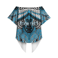 Aotearoa Iwi Ngati Porou Personalised Off Shoulder Wrap Waist Top Maori Kowhaiwhai Pattern LT19 - Polynesian Pride