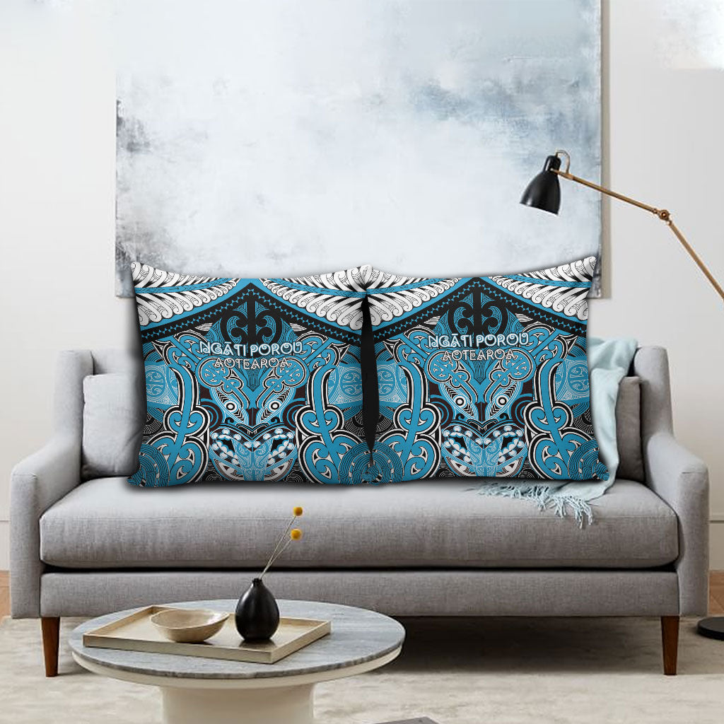 Aotearoa Iwi Ngati Porou Pillow Cover Maori Kowhaiwhai Pattern LT19 - Polynesian Pride